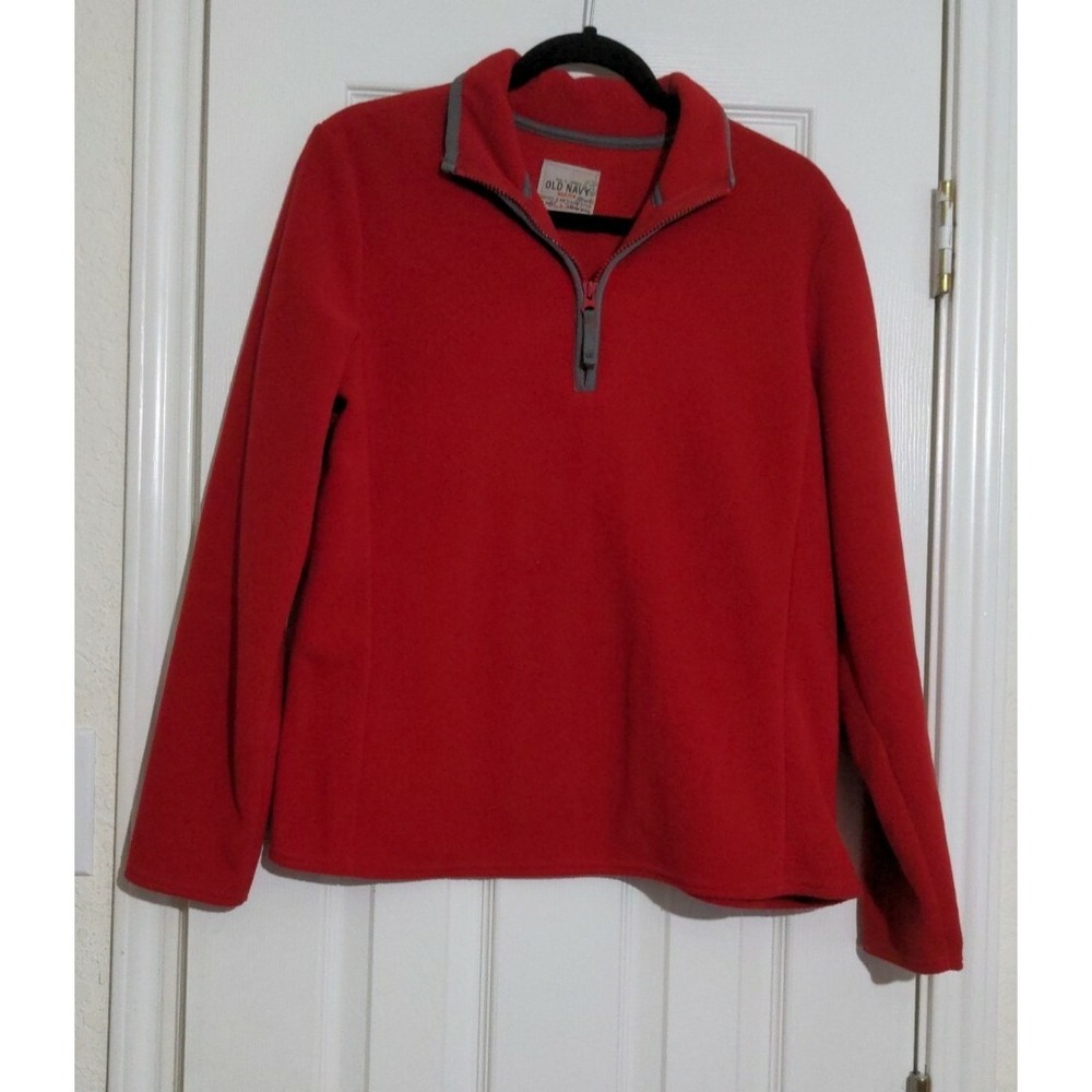 Old Navy Women's Red Collared 1/4 Zip Fleece Size Medium